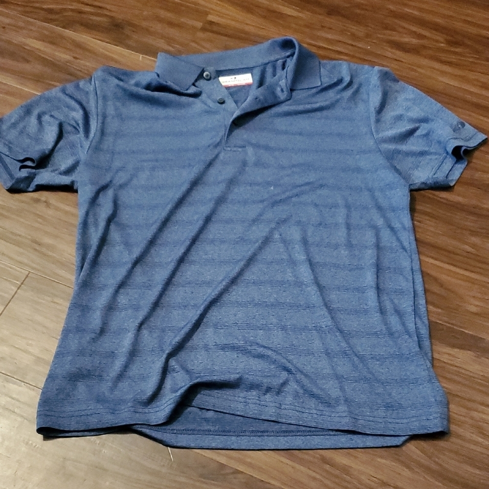 Grand Slam Navy Heathered Henley Top